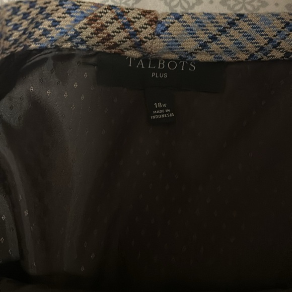 Talbots Blue and Brown Checkered Skirt Suit - 18W - Picture 9 of 10